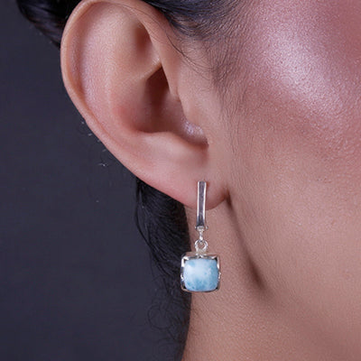 Brinco de prata com Larimar- 59859