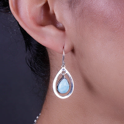 Brinco de Prata com Larimar - 59861