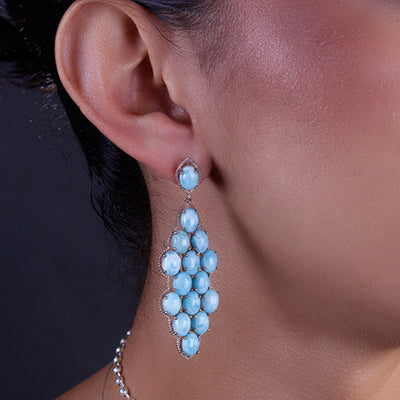Brinco de Prata com Larimar- 59860