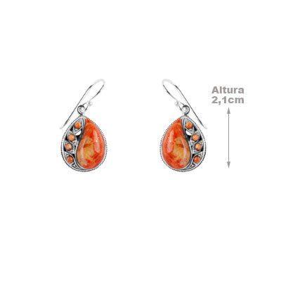 Brinco de Prata com Coral- 59877