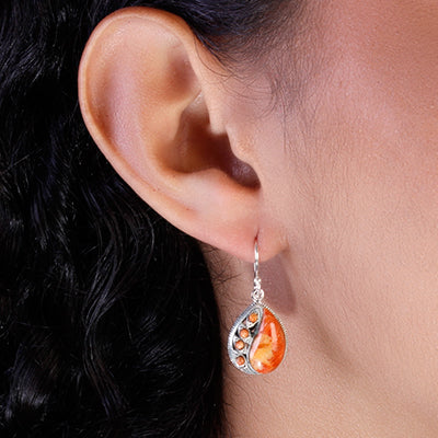 Brinco de Prata com Coral- 59877