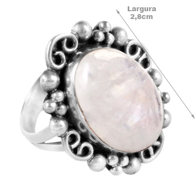 Anel de Prata com Pedra da Lua - 60569