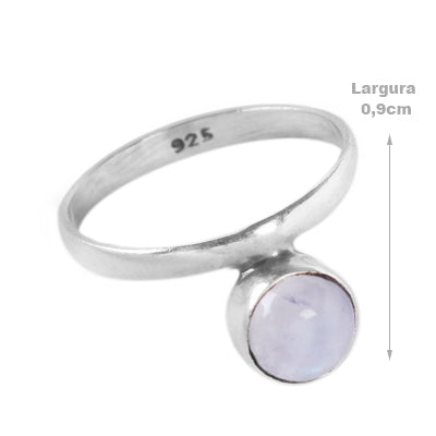 Anel de Prata com Pedra da Lua - 60622 - soprata