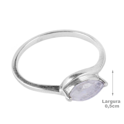 Anel de Prata com Pedra da Lua - 60626 - soprata