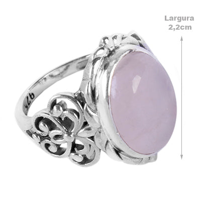 Anel de Prata com Quartzo Rosa - 60679