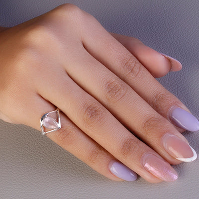 Anel de Prata com Quartzo Rosa - 60687