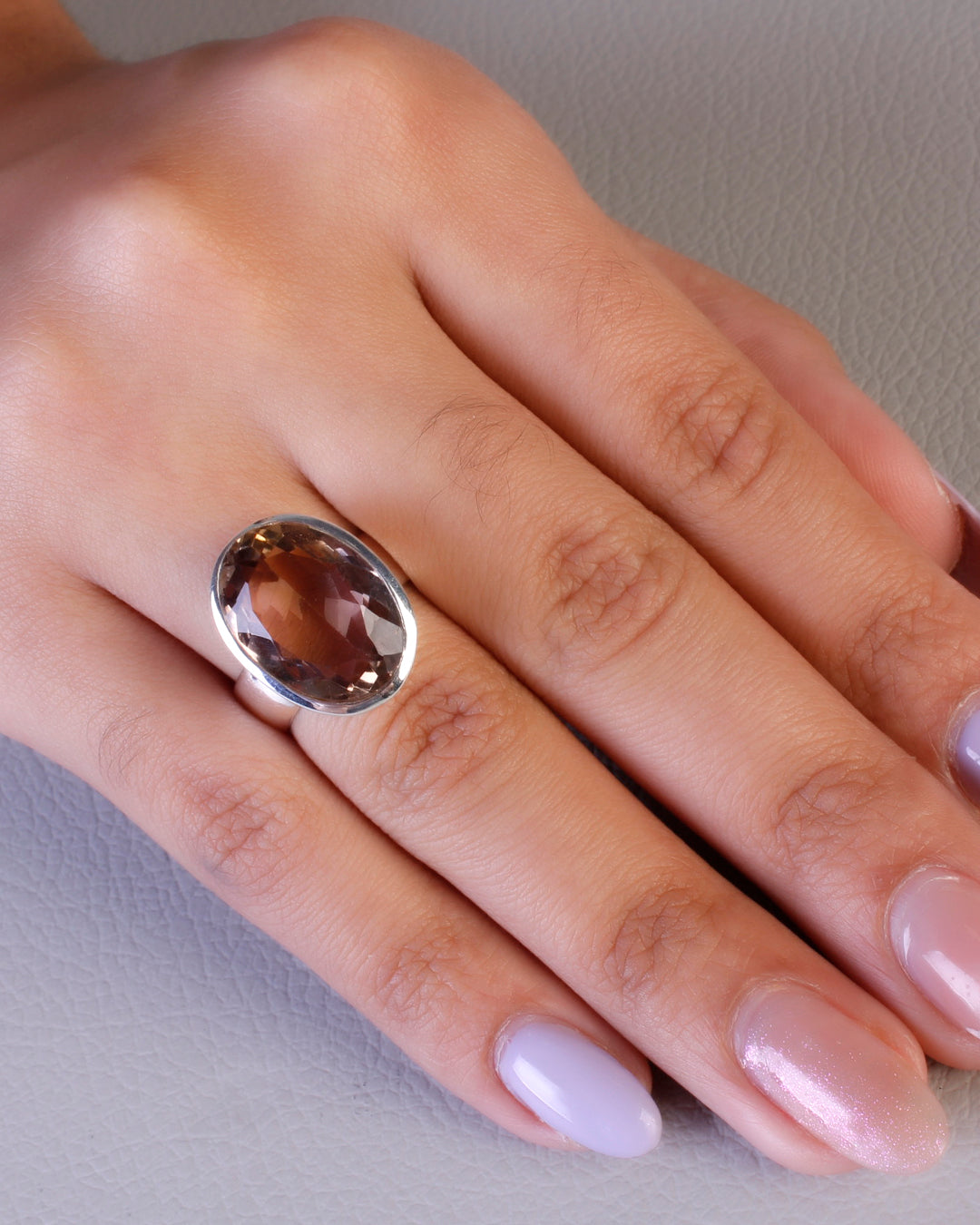 Anel de Prata com Ametista - 60751