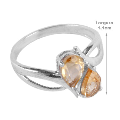 Anel de Prata com Citrino - 60754
