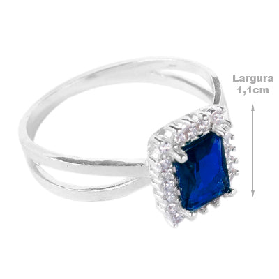 Anel de Prata com Zircônias - 60760