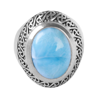 Anel de Prata com Larimar - 60790