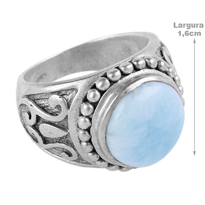 Anel de Prata com Larimar - 60804