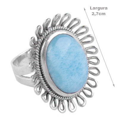 Anel de Prata com Larimar - 60806