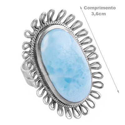 Anel de Prata com Larimar - 60814