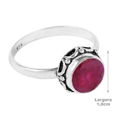 Anel de Prata com Rubi - 60850
