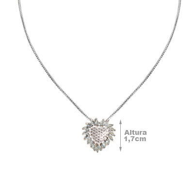Gargantilha de Prata Coração - 60863