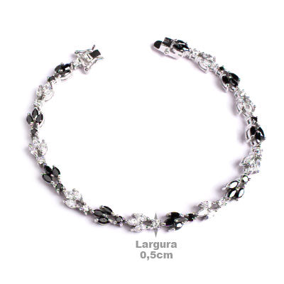 Pulseira de Prata com Zircônias - 60900