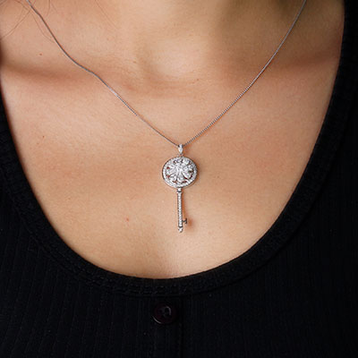 Gargantilha de Prata Chave - 60902