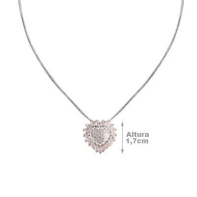 Gargantilha de Prata Coração - 60932