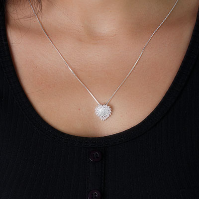 Gargantilha de Prata Coração - 60932