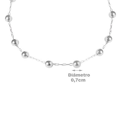 Gargantilha de Prata Bolas - 60936