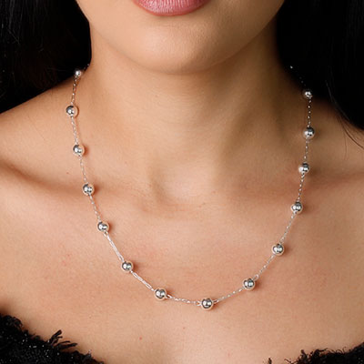 Gargantilha de Prata Bolas - 60936