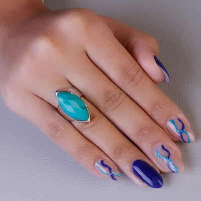Anel de prata com Turquesa- 61369