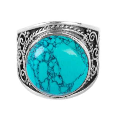 Anel de Prata com Turquesa- 61370