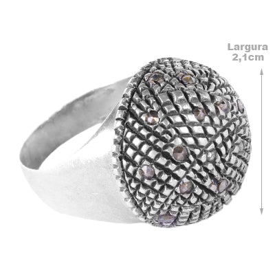 Anel de prata com Marcassita- 61540
