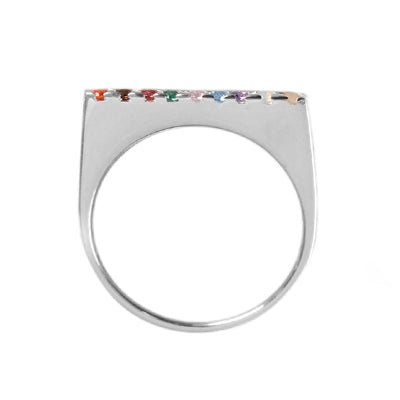 Anel de prata com zircônias- 61549