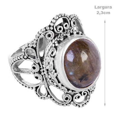 Anel de Prata com Labradorita - 61603