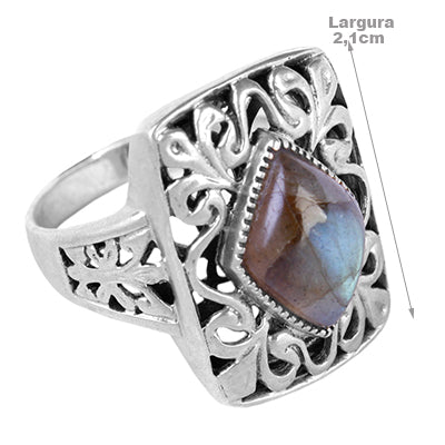 Anel de Prata com Labradorita - 61605