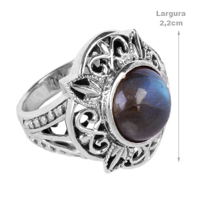 Anel de Prata com Labradorita - 61611