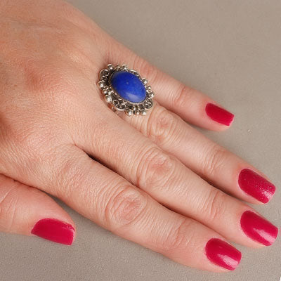 Anel de Prata com Lápis Lázuli - 61897