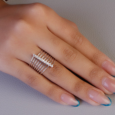 Anel de Prata com Zircônia - 61958