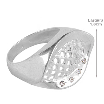 Anel de Prata com Zircônia - 61974