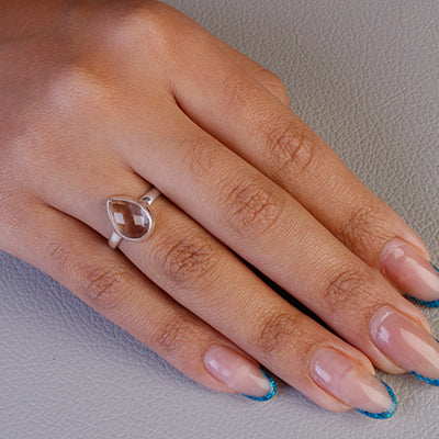 Anel de prata com cristal- 62019