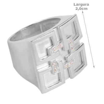 Anel de Prata com Zircônia - 62028