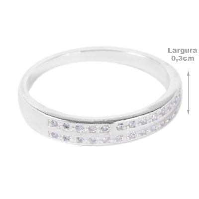 Anel de Prata com Zircônia - 62040