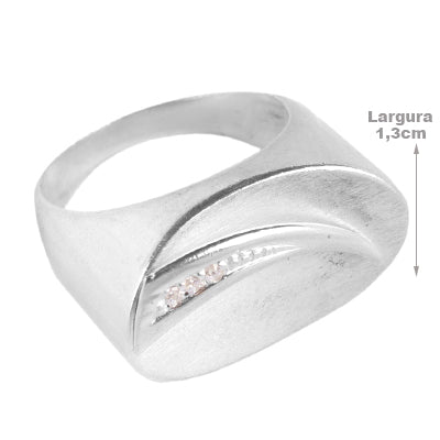 Anel de Prata com Zircônia - 62041