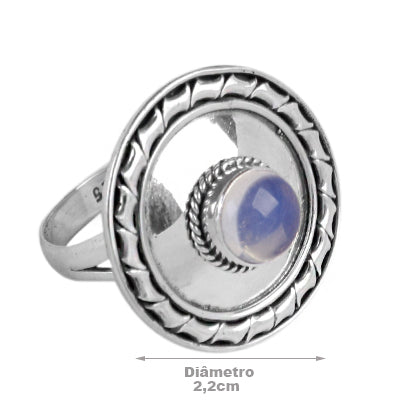 Anel de Prata com Pedra da Lua- 62067
