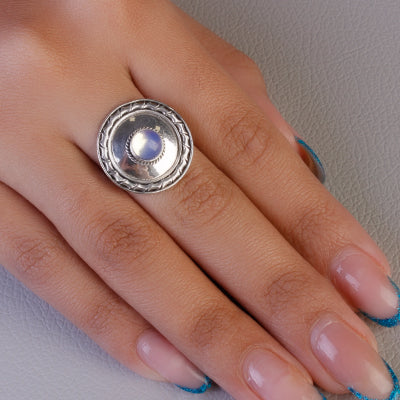 Anel de Prata com Pedra da Lua- 62067