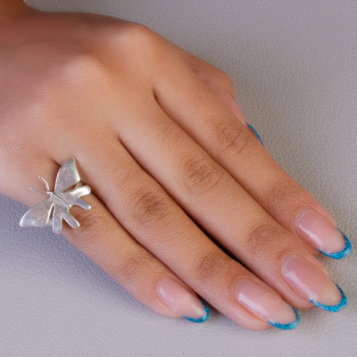 Anel de Prata com Borboleta - 62112