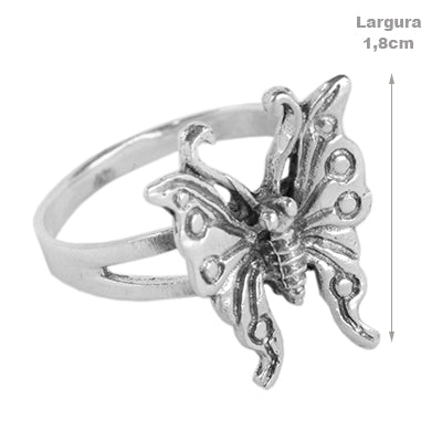 Anel de Prata com Borboleta - 62116