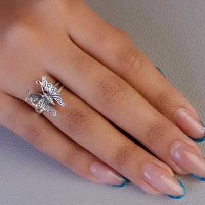 Anel de Prata com Borboleta - 62116