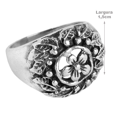 Anel de prata com Flor- 62123
