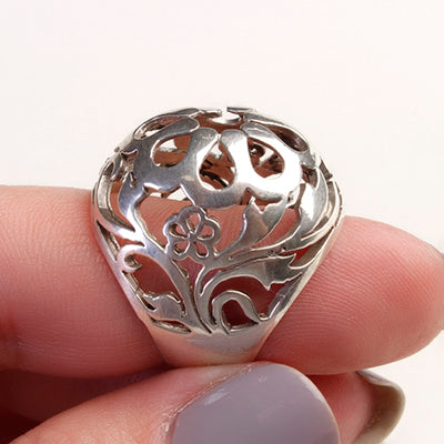 Anel de prata com Flor- 62126