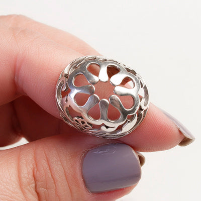 Anel de prata com Flor- 62126