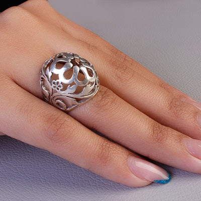 Anel de prata com Flor- 62126