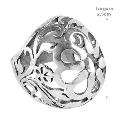 Anel de prata com Flor- 62126