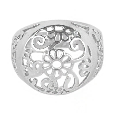 Anel de Prata com Flor- 62146